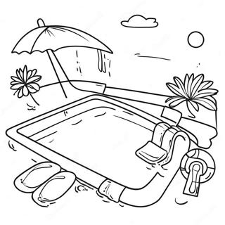 Spaß im Schwimmbad Ausmalbild | Schwimmen Ausmalbild
