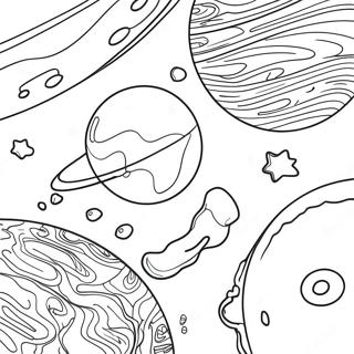 Universelle Weltraumszene Ausmalbild | Universal Ausmalbild