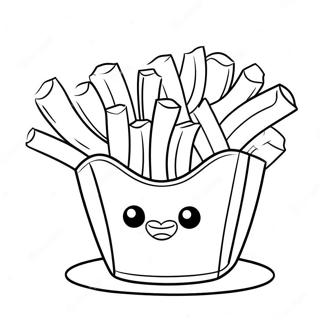 Niedliche Cartoon-Pommes Ausmalbild | Pommes Ausmalbild