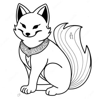 Kitsune Ausmalbild | Kitsune Ausmalbild