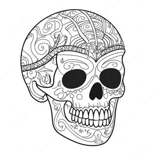 Punk Goth Schädel Ausmalbild | Punk Goth Ausmalbild