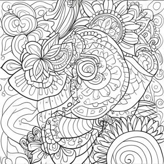 Spaßiges geometrisches Muster Ausmalbild | Muster Ausmalbild
