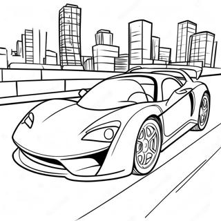 Spiderman fährt ein schnelles Auto Ausmalbild | Spiderman Auto Ausmalbild