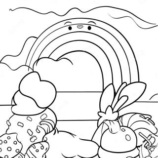 Bunte Regenbogen Streusel Studio Szene Ausmalbild | Regenbogenstreusel Studio Ausmalbild
