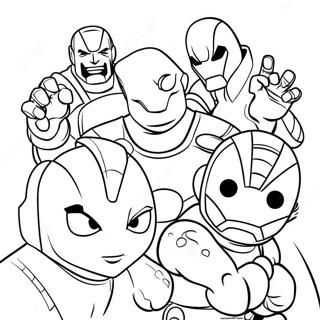 Niedliches Avengers Team Ausmalbild | Einfache Avengers Ausmalbild