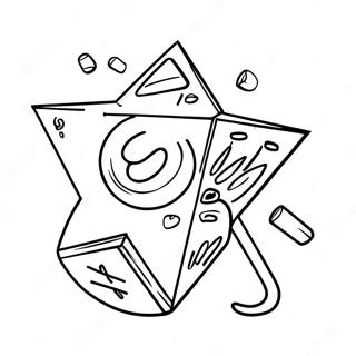 Bunter Dreidel Ausmalbild | Chanukka Ausmalbild