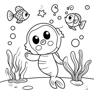 Sebastian singt unter dem Meer Ausmalbild | Sebastian Ausmalbild