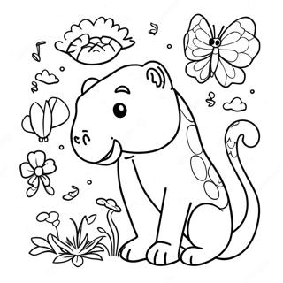 Bunte Canticos Tiere Ausmalbild | Lieder Ausmalbild