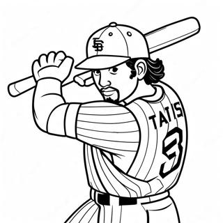 Fernando Tatis Jr mit schwingendem Schläger Ausmalbild | Fernando Tatis Jr Ausmalbild