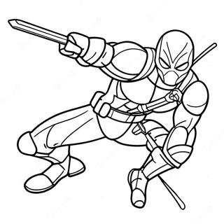 Deathstroke Action Pose Ausmalbild | Deathstroke Ausmalbild