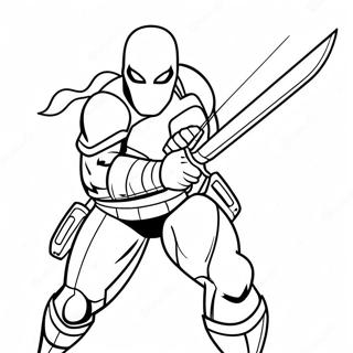 Deathstroke mit Schwert Ausmalbild | Deathstroke Ausmalbild