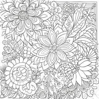 Detaillierte florale Muster Ausmalbild | Blume Hart Ausmalbild