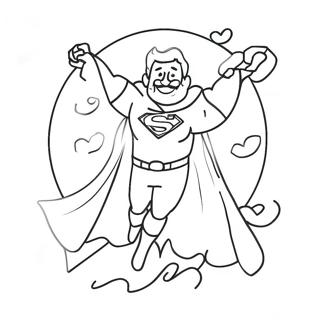 Super Dad Ausmalbild | Super Papa Ausmalbild