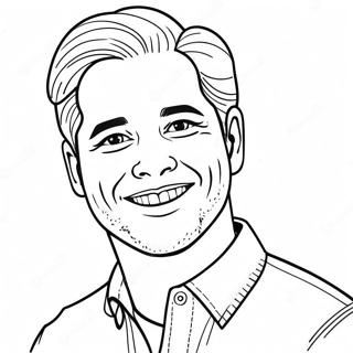 James mit einem strahlenden Lächeln Ausmalbild | James Ausmalbild