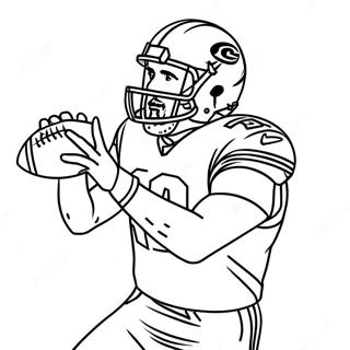 Travis Kelce fängt einen Football Ausmalbild | Travis Kelce Ausmalbild