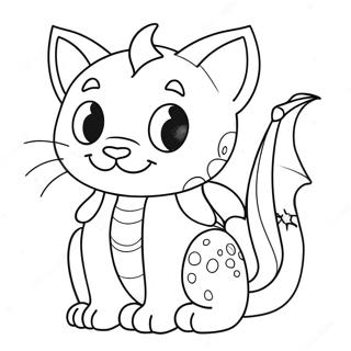 Katze Drache Ausmalbild | Katze Drache Ausmalbild