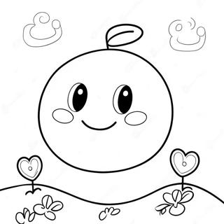 Niedrige Nummer 9 mit Smiley-Gesicht Ausmalbild | Nummer 9 Ausmalbild