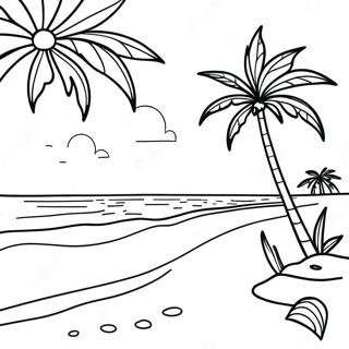 Aloha Sonnenuntergang Strand Ausmalbild | Aloha Ausmalbild