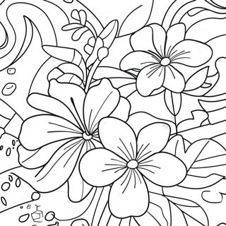 Aloha Tropische Blumen Ausmalbild | Aloha Ausmalbild