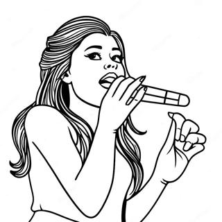 Selena Gomez, die auf der Bühne singt Ausmalbild | Selena Gomez Ausmalbild