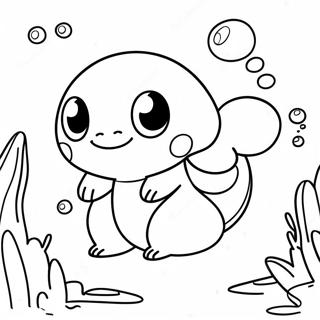Niedliches Wasser-Pokémon Schwimm-Ausmalbild | Wasser Pokemon Ausmalbild