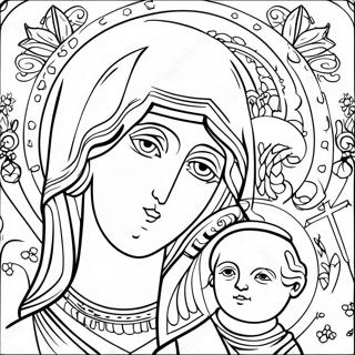 Orthodoxes Ikone Ausmalbild | Orthodox Ausmalbild