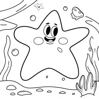 Fröhliches Patrick Star Unterwasser-Ausmalbild | Patrick Stern Ausmalbild