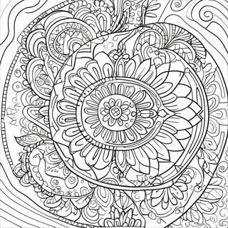 Dekoratives Oval Mandala Ausmalbild | Oval Ausmalbild