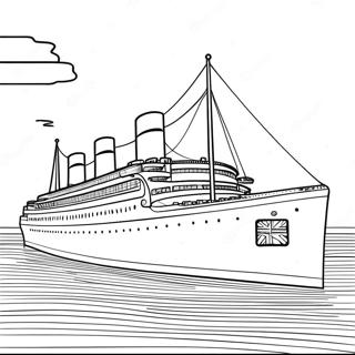 Majestätischer Britannic Ozeanliner Ausmalbild | Britannic Ausmalbild