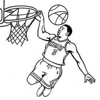 Miami Heat Spieler beim Dunking Ausmalbild | Miami Heat Ausmalbild