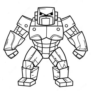 Eisen Golem Minecraft Ausmalbild | Eisen Golem Minecraft Ausmalbild