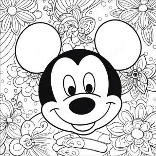 Fröhliches Mickey Mouse Gesicht Ausmalbild | Micky Maus Gesicht Ausmalbild