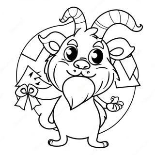 Krampus mit Weihnachtsbaum Ausmalbild | Krampus Ausmalbild