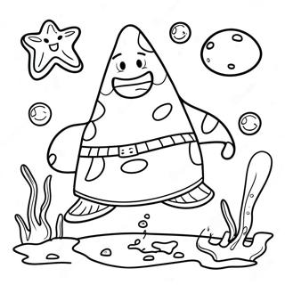 Lustiges Patrick Star Unterwasser Ausmalbild | Patrick Ausmalbild