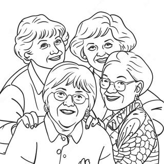 Goldene Mädchen Gruppe Ausmalbild | Goldene Mädchen Ausmalbild