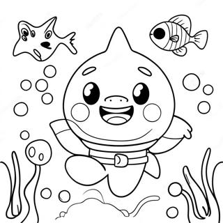 Pinkfong und Freunde Unterwasser-Abenteuer Ausmalbild | Pinkfong Ausmalbild