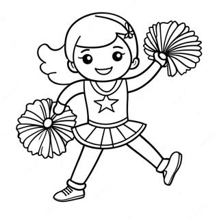 All Star Cheerleader im Uniform Ausmalbild | All Star Cheer Ausmalbild