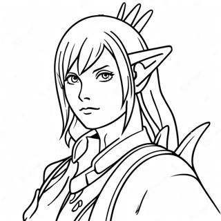 Final Fantasy Charakter Ausmalbild | Final Fantasy Ausmalbild
