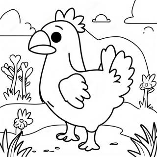 Chocobo in einer bunten Landschaft Ausmalbild | Final Fantasy Ausmalbild