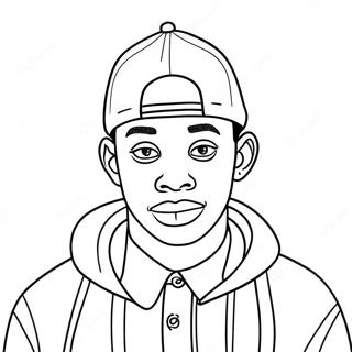 Tyler, der Schöpfer in bunter Kleidung Ausmalbild | Tyler der Schöpfer Ausmalbild