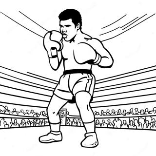 Muhammad Ali im Ring Ausmalbild | Muhammad Ali Ausmalbild