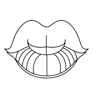 Niedliche Cartoon Lippen Ausmalbild | Lippe Ausmalbild