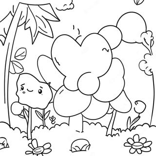 Bunter Gummibärchen Garten Ausmalbild | Gummibärchen Ausmalbild