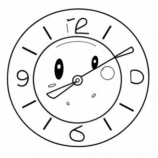 Niedliches Cartoon-Uhr Ausmalbild | Uhr Ausmalbild