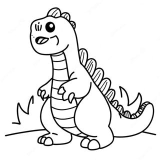 Niedlicher Godzilla aus Among Us Ausmalbild | Among Us Godzilla Ausmalbild