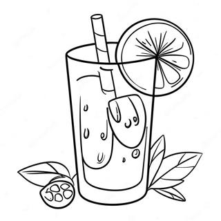 Erfrischendes Limonadenglas Ausmalbild | Limonade Ausmalbild