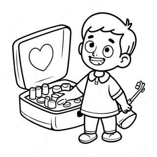 Glückliches Kind mit Typ-1-Diabetes Ausmalbild | Typ-1-Diabetes Ausmalbild
