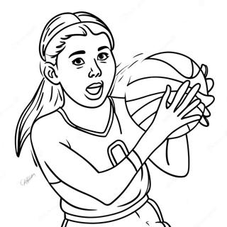 Caitlin Clark Basketball Aktion Ausmalbild | Caitlin Clark Ausmalbild