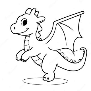 Freundlicher Drache fliegend Ausmalbild | Drachenmärchen Ausmalbild