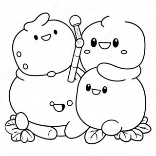 Lächelnde Marshmallow-Freunde Ausmalbild | Marshmallow Ausmalbild